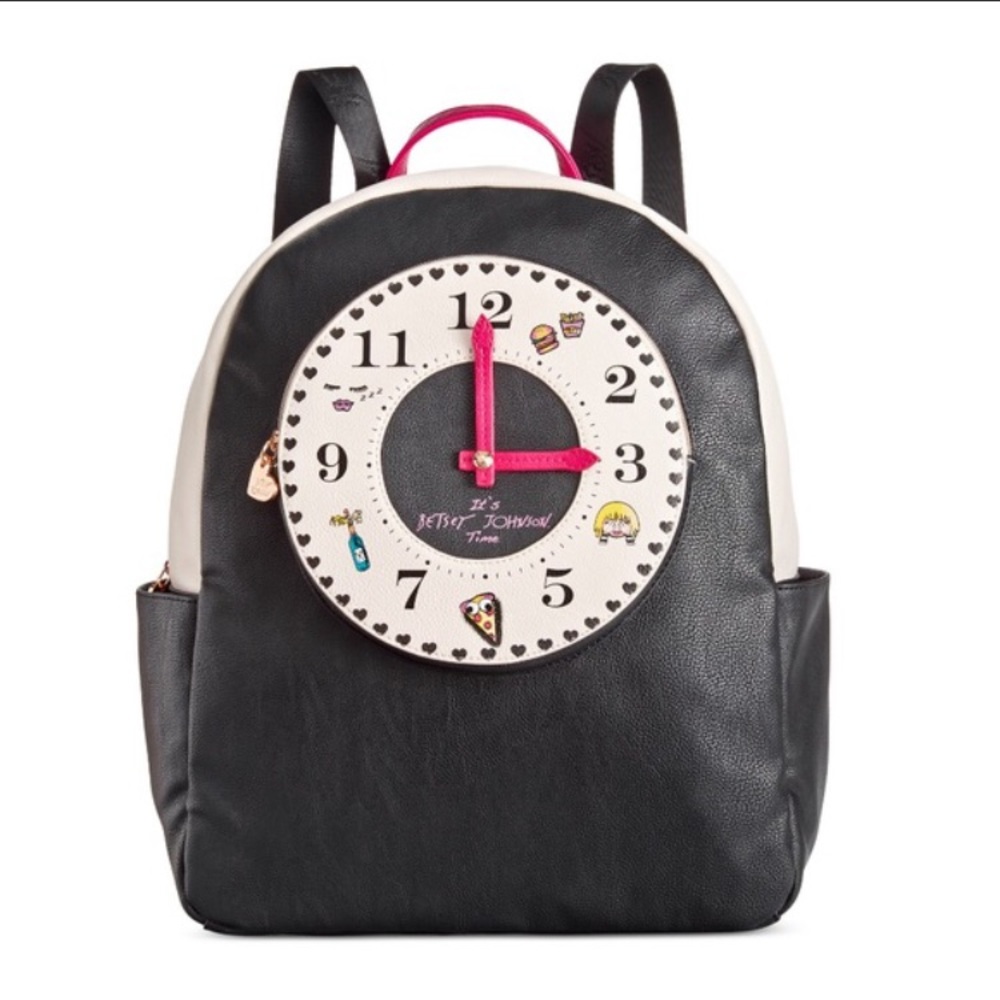BETSEY JOHNSON  KITSCH CLOCK LARGE BACKPACK